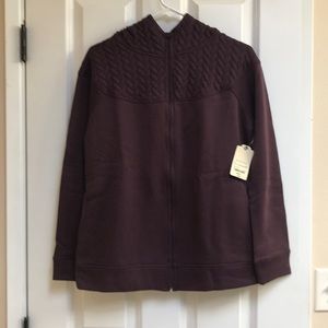 Plum Quilted hooded Jacket